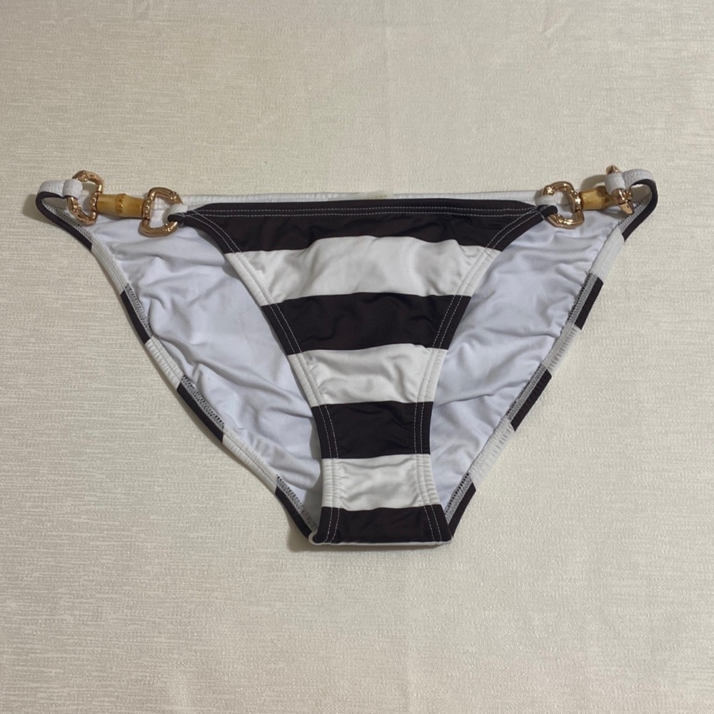 PILYQ Women's Godiva Detail Full w Metal/Bamboo Accents Bikini Bottom Size M